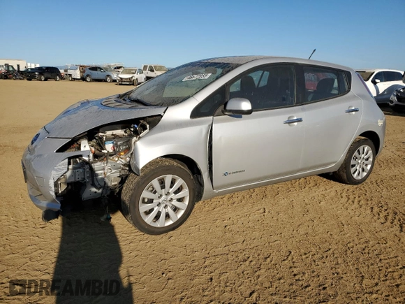 2013 Nissan LEAF S with VIN 1N4AZ0CP0DC400329, listed as a Copart auction lot 46677055 with 45,484 mi miles and Salvage Title. Bid and sale history available at carsss.com. Image 1.