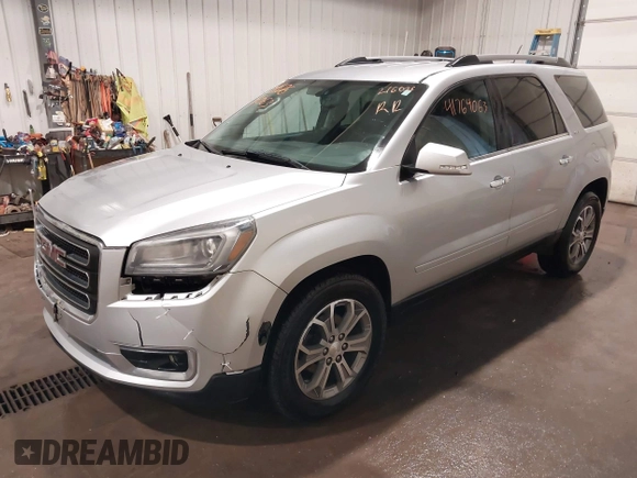 2014 GMC Acadia SLT z VIN 1GKKVRKD9EJ133263, wystawiony jako IAAI lot #41764063 z przebiegiem 216 036 mil mil oraz . Historia ofert i sprzedaży dostępna na DreamBid. Obrazek 2.