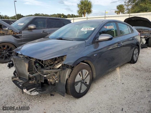 2019 Hyundai Ioniq Hybrid Blue with VIN KMHC65LC4KU171338, listed as a Copart auction lot 75676364 with 198,721 mi miles and Salvage Title. Bid and sale history available at carsss.com. Image 1.