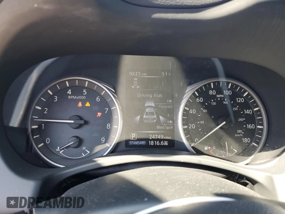 2019 Infiniti Q50 3.0t LUXE with VIN JN1EV7AR7KM552400, listed as a Copart auction lot 53535945 with 24,749 mi miles and Salvage Title. Bid and sale history available at carsss.com. Image 9.
