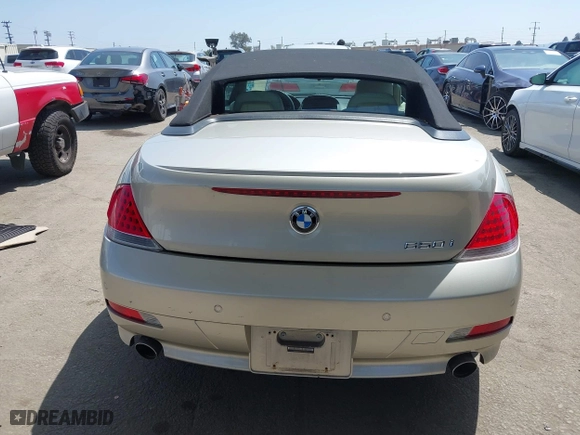 2007 BMW 6 Series 650i with VIN WBAEK135X7CN83521, listed as a IAAI auction lot 42078828 with 55,444 mi miles. Bid and sale history available at carsss.com. Image 16.