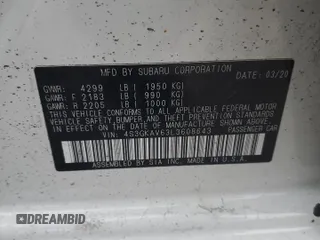 2020 Subaru Impreza Premium z VIN 4S3GKAV63L3608643, wystawiony jako Copart lot #47003095 z przebiegiem 67 028 mil mil oraz Szkoda całkowita • Salvage title. Historia ofert i sprzedaży dostępna na DreamBid. Obrazek 13.