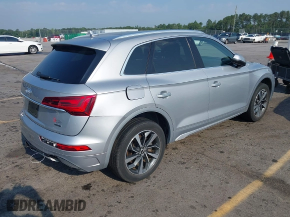2021 Audi Q5 Premium with VIN WA1AAAFY4M2004691, listed as a IAAI auction lot 42393635 with 17,802 mi miles and . Bid and sale history available at DreamBid. Image 4.