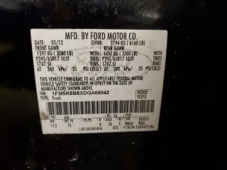 2013 Ford Explorer with VIN 1FM5K8B8XDGA68042, listed as a Copart auction lot 45408705 with 231,334 mi miles and Salvage Title. Bid and sale history available at carsss.com. Image 13.