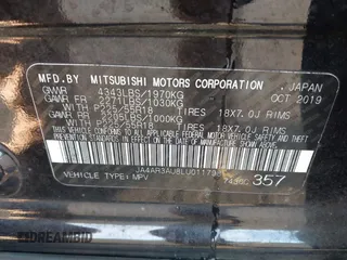 2020 Mitsubishi Outlander Sport ES 2.0 with VIN JA4AR3AU8LU011798, listed as a IAAI auction lot 41981695 with 65,049 mi miles. Bid and sale history available at carsss.com. Image 9.
