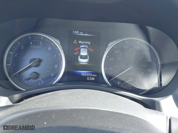 2015 Infiniti Q50 with VIN JN1BV7AR6FM420284, listed as a IAAI auction lot 41795605 with 160,353 mi miles. Bid and sale history available at carsss.com. Image 7.