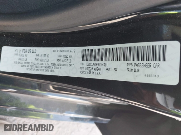 2016 Chrysler 200 Limited with VIN 1C3CCCAB9GN174401, listed as a IAAI auction lot 41688348 with 140,084 mi miles and . Bid and sale history available at DreamBid. Image 9.