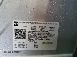 2024 GMC Terrain SLE with VIN 3GKALMEG9RL376094, listed as a Copart auction lot 62786035 with 22,954 mi miles and Clean title. Bid and sale history available at DreamBid. Image 13.
