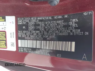 2012 Toyota Sienna с VIN 5TDZK3DC5CS195229, выставлен на аукционе IAAI как лот 42291832 с пробегом 209 120 миль миль и . История ставок и продаж доступна на DreamBid. Изображение 9.