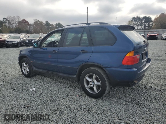 2001 BMW X5 3.0i with VIN WBAFA53521LP22241, listed as a Copart auction lot 79706624 with 145,145 mi miles and Salvage Title. Bid and sale history available at carsss.com. Image 2.