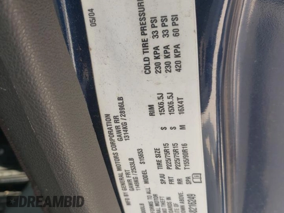 2004 GMC Canyon z VIN 1GTCS198248216249, wystawiony jako Copart lot #59262495 z przebiegiem 249 435 mil mil oraz Czysty tytuł • Clean title. Historia ofert i sprzedaży dostępna na DreamBid. Obrazek 12.