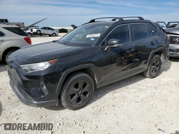 2019 Toyota RAV4 XLE with VIN JTMW1RFV5KD500679, listed as a Copart auction lot 48762575 with 105,403 mi miles and Salvage Title. Bid and sale history available at carsss.com. Image 1.