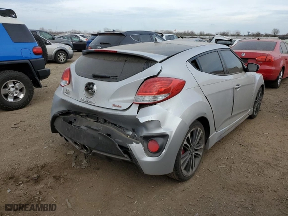 2016 Hyundai Veloster Turbo with VIN KMHTC6AE3GU264460, listed as a Copart auction lot 87848255 with 100,115 mi miles and Salvage Title. Bid and sale history available at carsss.com. Image 3.