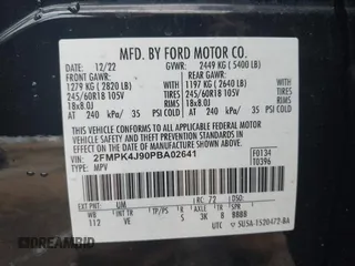 2023 Ford Edge SEL with VIN 2FMPK4J90PBA02641, listed as a IAAI auction lot 41649664 with 1 mi miles. Bid and sale history available at carsss.com. Image 9.