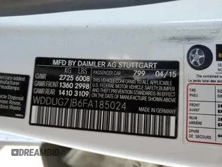 2015 Mercedes-Benz S 63 AMG with VIN WDDUG7JB6FA185024, listed as a Copart auction lot 51358095 with Not Provided miles and Non Repairable. Bid and sale history available at carsss.com. Image 13.
