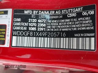 2009 Mercedes-Benz C 300 Sport с VIN WDDGF81X49F205716, выставлен на аукционе IAAI как лот 42424987 с пробегом 120 571 миль миль и . История ставок и продаж доступна на DreamBid. Изображение 9.