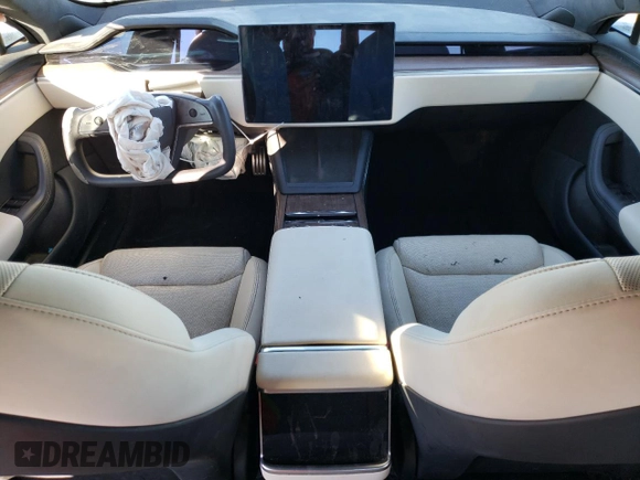 2022 Tesla Model S z VIN 5YJSA1E55NF475989, wystawiony jako Copart lot #88104975 z przebiegiem Nie podano mil oraz Szkoda całkowita • Salvage title. Historia ofert i sprzedaży dostępna na DreamBid. Obrazek 8.