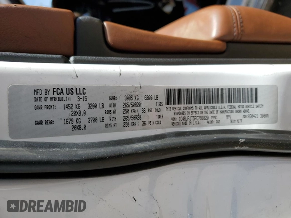 2015 Jeep Grand Cherokee Summit с VIN 1C4RJFJT5FC796820, выставлен на аукционе Copart как лот 49226795 с пробегом Не указан миль и Списание • Salvage title. История ставок и продаж доступна на DreamBid. Изображение 12.