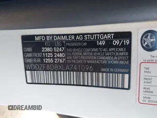 2020 Mercedes-Benz E-Class E 350 with VIN WDDZF8DBXLA741096, listed as a IAAI auction lot 41383509 with 45,559 mi miles. Bid and sale history available at carsss.com. Image 9.