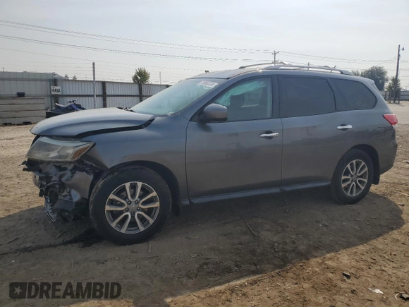 2016 Nissan Pathfinder S with VIN 5N1AR2MM4GC608904, listed as a Copart auction lot 71066324 with 90,727 mi miles and Salvage Title. Bid and sale history available at carsss.com. Image 1.