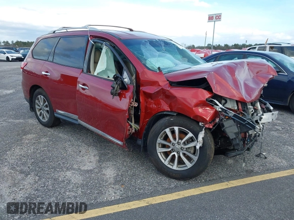 2015 Nissan Pathfinder SV with VIN 5N1AR2MN9FC625169, listed as a IAAI auction lot 40940937 with 68,555 mi miles and . Bid and sale history available at DreamBid. Image 1.
