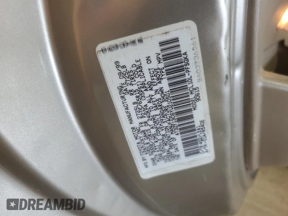 2000 Toyota Sienna LE with VIN 4T3ZF13C6YU210501, listed as a Copart auction lot 56510955 with 253,950 mi miles and Salvage title. Bid and sale history available at DreamBid. Image 13.