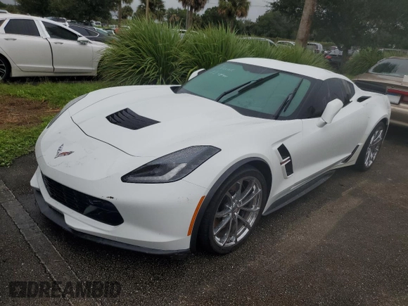 2017 Chevrolet Corvette Grand Sport 2LT with VIN 1G1YY2D77H5101557, listed as a Copart auction lot 74823244 with 0 mi miles and Salvage Title. Bid and sale history available at carsss.com. Image 1.