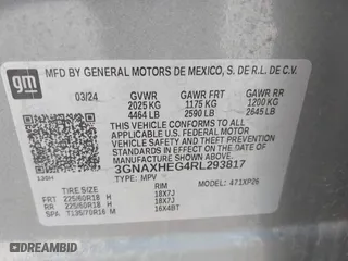 2024 Chevrolet Equinox LS with VIN 3GNAXHEG4RL293817, listed as a IAAI auction lot 41531442 with 21,063 mi miles. Bid and sale history available at carsss.com. Image 9.