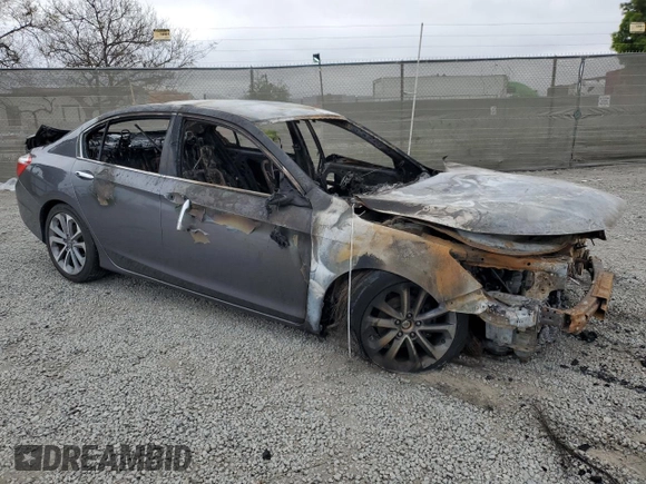 2015 Honda Accord Sport with VIN 1HGCR2F5XFA064486, listed as a Copart auction lot 54160845 with Not Provided miles and Non Repairable. Bid and sale history available at DreamBid. Image 4.