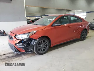 2021 Kia Forte GT-Line with VIN 3KPF34AD9ME281237, listed as a Copart auction lot 49292395 with 77,580 mi miles and Salvage Title. Bid and sale history available at carsss.com. Image 1.