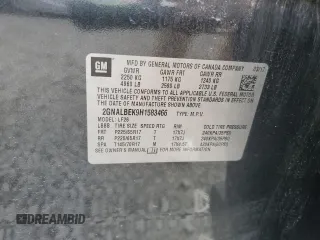 2017 Chevrolet Equinox LS z VIN 2GNALBEK9H1583466, wystawiony jako Copart lot #53538525 z przebiegiem 98 388 mil mil oraz Szkoda całkowita • Salvage title. Historia ofert i sprzedaży dostępna na DreamBid. Obrazek 12.