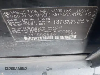2010 BMW X5 35d with VIN 5UXFF0C53ALJ99964, listed as a IAAI auction lot 40891521 with 235,084 mi miles. Bid and sale history available at carsss.com. Image 9.