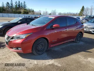 2018 Nissan LEAF S with VIN 1N4AZ1CP0JC316190, listed as a Copart auction lot 55057885 with 116,384 mi miles and Salvage Title. Bid and sale history available at DreamBid. Image 1.