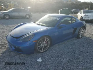 2018 Porsche 718 Cayman S with VIN WP0AB2A81JK278538, listed as a Copart auction lot 77156474 with 27,588 mi miles and Salvage Title. Bid and sale history available at DreamBid. Image 1.