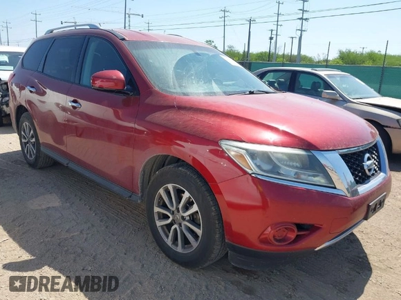 2013 Nissan Pathfinder SV with VIN 5N1AR2MM1DC614185, listed as a IAAI auction lot 42037843 with 165,453 mi miles. Bid and sale history available at carsss.com. Image 1.