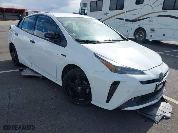 2022 Toyota Prius L Eco with VIN JTDKAMFU5N3174854, listed as a IAAI auction lot 41816230 with 93,444 mi miles. Bid and sale history available at carsss.com. Image 1.