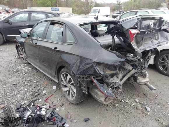 2021 Volkswagen Jetta GLI S with VIN 3VW6T7BU3MM052765, listed as a IAAI auction lot 41908512 with 53,000 mi miles and . Bid and sale history available at DreamBid. Image 3.