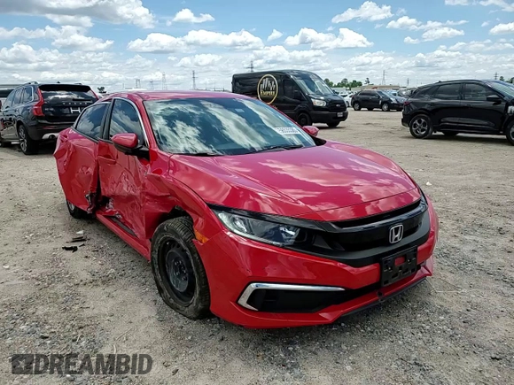2020 Honda Civic LX with VIN 2HGFC2F63LH515603, listed as a Copart auction lot 56535385 with 42,517 mi miles and Salvage title. Bid and sale history available at DreamBid. Image 13.