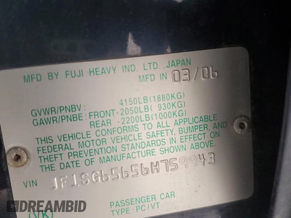 2006 Subaru Forester 2.5 X w/Premium Pkg with VIN JF1SG65656H759943, listed as a Copart auction lot 87381584 with 113,557 mi miles and Salvage Title. Bid and sale history available at carsss.com. Image 13.