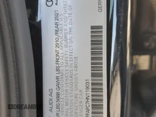 2017 Audi S6 Premium Plus with VIN WAUFFAFC7HN119031, listed as a Copart auction lot 45770265 with 0 mi miles and Salvage Title. Bid and sale history available at carsss.com. Image 13.