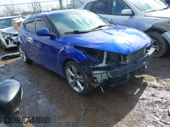 2013 Hyundai Veloster w/Black Int with VIN KMHTC6ADXDU170420, listed as a IAAI auction lot 41655443 with 157,800 mi miles and . Bid and sale history available at DreamBid. Image 1.