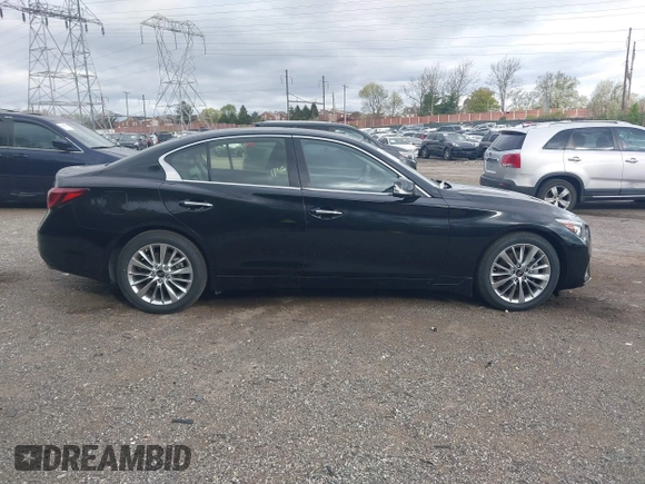 2022 Infiniti Q50 Luxe with VIN JN1EV7BRXNM342313, listed as a IAAI auction lot 42028864 with 28,093 mi miles and . Bid and sale history available at DreamBid. Image 14.