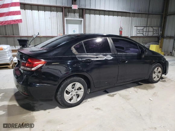 2013 Honda Civic Sdn LX with VIN 2HGFB2F53DH544367, listed as a Copart auction lot 44731225 with 163,271 mi miles and Salvage Title. Bid and sale history available at carsss.com. Image 3.