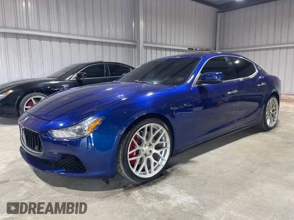 2014 Maserati Ghibli S Q4 z VIN ZAM57RTA0E1087454, wystawiony jako Copart lot #58608995 z przebiegiem 58 880 mil mil oraz Szkody całkowita. Historia ofert i sprzedaży dostępna na DreamBid. Obrazek 1.