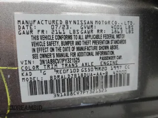 2023 Nissan Sentra SV with VIN 3N1AB8CV7PY321525, listed as a Copart auction lot 52162895 with 4,806 mi miles and Non Repairable. Bid and sale history available at carsss.com. Image 15.