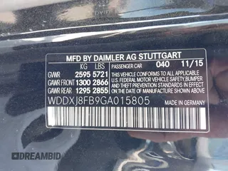 2016 Mercedes-Benz S 550 z VIN WDDXJ8FB9GA015805, wystawiony jako IAAI lot #41990466 z przebiegiem Nie podano mil oraz . Historia ofert i sprzedaży dostępna na DreamBid. Obrazek 9.