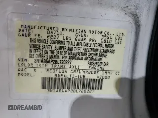 2011 Nissan Sentra SL with VIN 3N1AB6AP2BL720227, listed as a Copart auction lot 81749744 with 159,003 mi miles and Salvage Title. Bid and sale history available at DreamBid. Image 12.