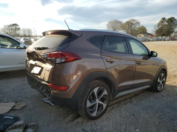 2017 Hyundai Tucson Value with VIN KM8J33A25HU455293, listed as a Copart auction lot 48824315 with 27,723 mi miles and Salvage Title. Bid and sale history available at carsss.com. Image 3.
