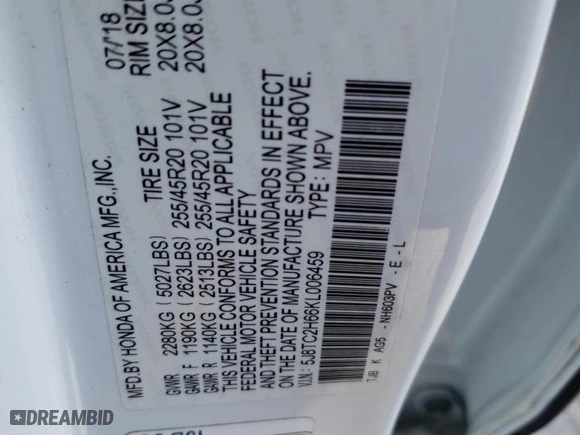 2019 Acura RDX w/A-Spec Pkg with VIN 5J8TC2H66KL006459, listed as a Copart auction lot 48496605 with 61,044 mi miles and Salvage Title. Bid and sale history available at carsss.com. Image 13.
