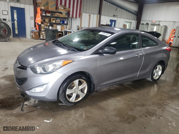 2013 Hyundai Elantra Coupe GS PZEV with VIN KMHDH6AE5DU011822, listed as a Copart auction lot 71594744 with 100,477 mi miles and Salvage Title. Bid and sale history available at carsss.com. Image 1.